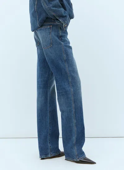 Khaite Danielle High-rise Slim-leg Jeans In Blue