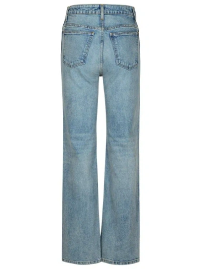 Khaite Danielle Jeans In A High Rise Cotton Blend In Blue