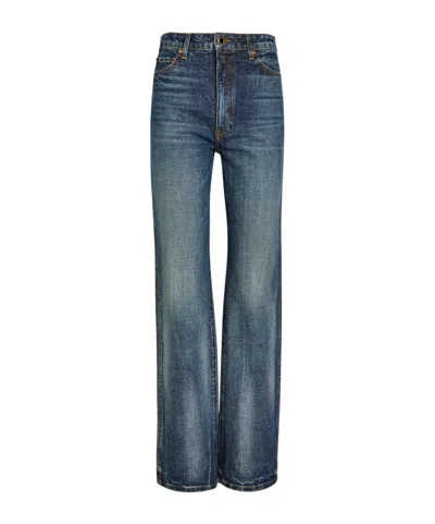 Khaite Danielle Slim Straight-leg Jeans In Blue