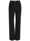 Khaite Dane Denim Mid Rise Jeans In Black
