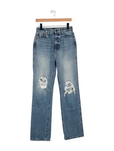 Pre-owned Khaite Danielle Straight Leg Jeans In Blue