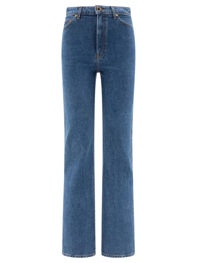 Khaite "danielle" Straight-leg Jeans In Blue