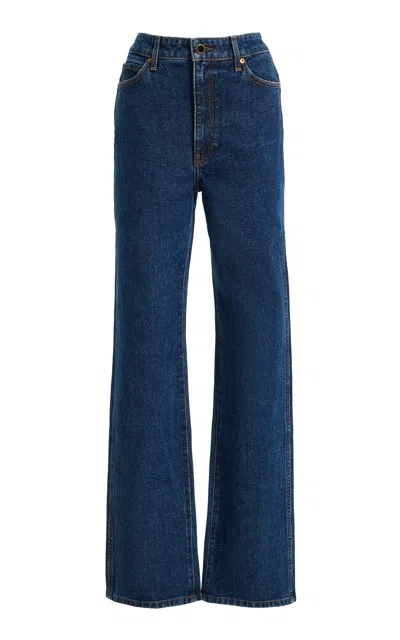 Khaite Danielle Stretch High-rise Stovepipe Jeans In Blue