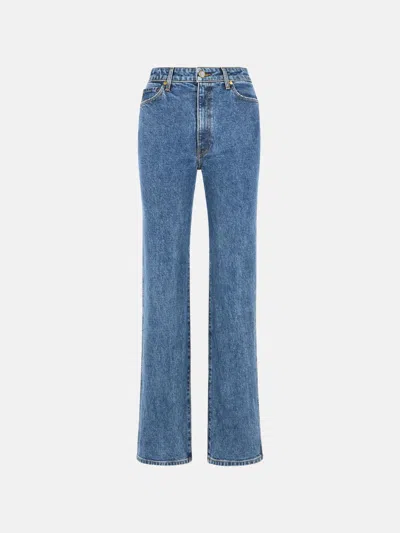 KHAITE 'DANIELLE' STRETCH JEANS IN BLUE 'BOONE' DENIM