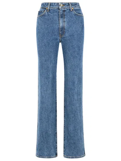Khaite 'danielle' Stretch Jeans In Blue 'boone' Denim