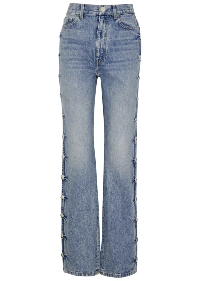 Khaite Danielle Studded Straight-leg Jeans In Denim