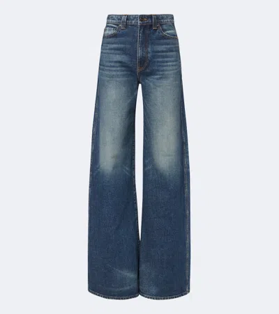 Khaite Dane High-rise Wide-leg Jeans In Blue
