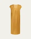 Khaite Darby Cap-sleeve Bias Silk Maxi Dress