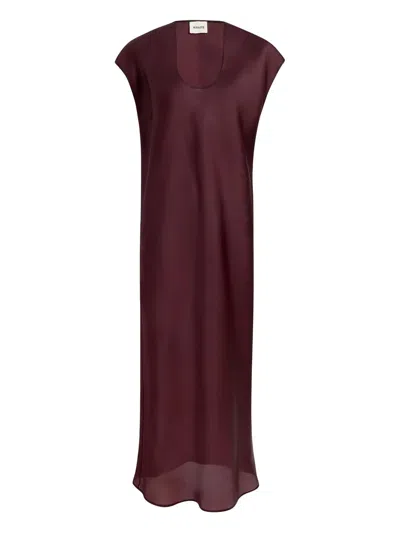 Khaite Darby Silk-organza Midi Dress In Burgundy