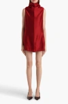 Khaite Women Red Turtle Neck Mini Dress, S Luxury Dresses For Women Darveys In Red