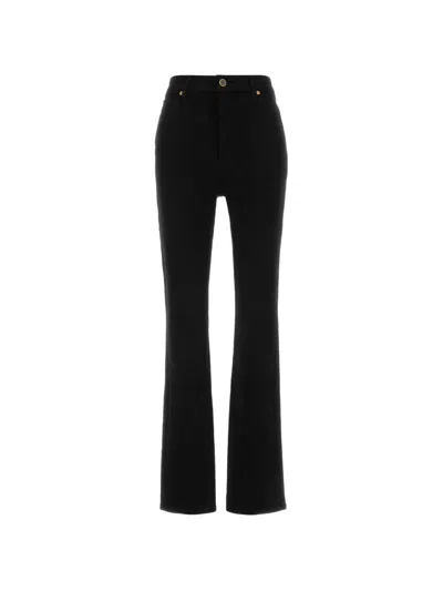 Khaite Logo Patch Flared Jeans In Black