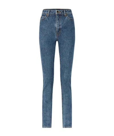 Khaite Daria High-rise Slim-leg Jeans In Blue