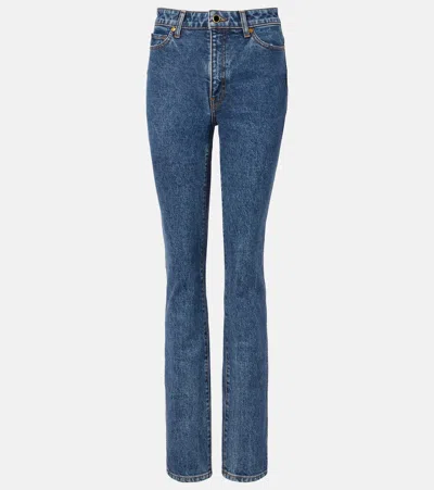 Khaite Daria Mid-rise Slim Jeans In Blue