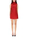 Khaite Women Red Turtle Neck Mini Dress, S Luxury Dresses For Women Darveys In Multi