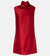 Khaite Women Red Turtle Neck Mini Dress, S Luxury Dresses For Women Darveys In Burgundy