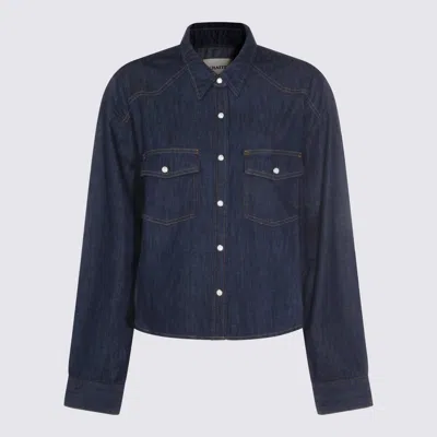 KHAITE DARK BLUE COTTON SHIRT