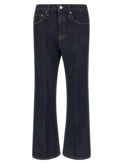 Khaite Dark Blue Flared Mid Rise Jeans