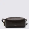 Khaite Dark Brown Leather Crossbody Bag In Brown
