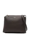 Khaite Medium Lina Grain Leather Crossbody Bag In Brown