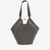 Khaite Dark Grey Lotus Small Tote In Gray