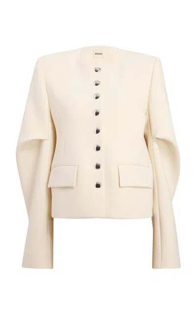 KHAITE DARLMAN DRAPED WOOL-BLEND JACKET