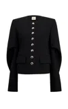 Khaite Darlman Draped Wool-blend Jacket In Black