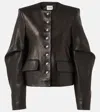Khaite Long-sleeved Leather Jacket In Black