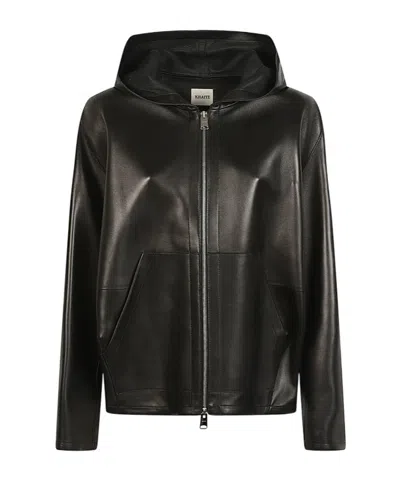 Khaite Darlo Zip Hooded Jacket In Black