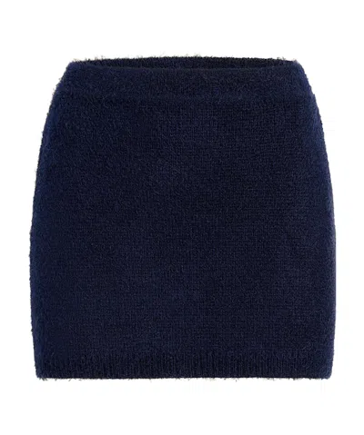 Khaite Darrion Mini Skirt In Blue