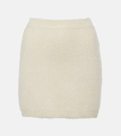 Khaite Darrion Silk And Cashmere Miniskirt In Neutrals