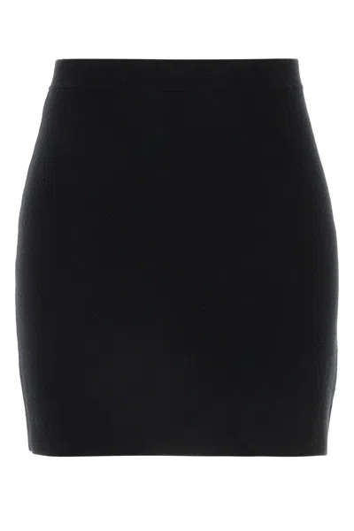 Khaite Wool Blend High-waisted Mini Skirt In Black