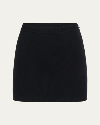 Khaite Darrion Wool Mini Skirt In Black