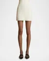 Khaite Darrion Knitted Wool Blend Mini Skirt In Glaze