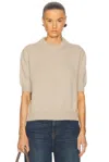 Khaite Davin Cashmere Round_neck Sweater In Putty