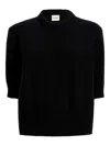Khaite Faye Short Sleeve Sweater In Black