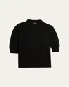 Khaite Davin Short Sleeve Cashmere Sweater In Black