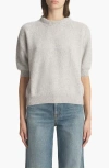 Khaite Davin Short Sleeve Cashmere Sweater In Dove