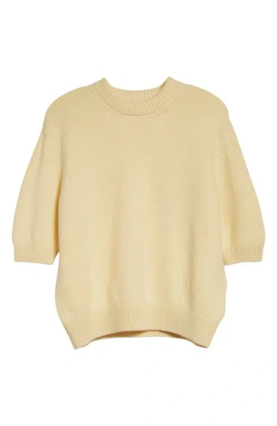 KHAITE KHAITE DAVIN SHORT SLEEVE CASHMERE SWEATER