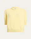 Khaite Womens Davin Short-sleeve Cashmere Jumper Zest In Zest