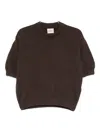 Khaite Davin Short-sleeve Sweater In Brown