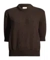 Khaite Davin Short-sleeve Sweater In Brown