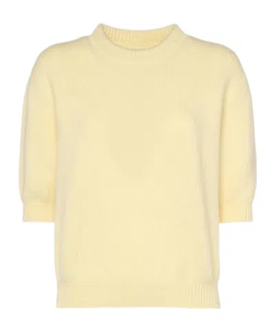 Khaite Davin S/s Cashmere Sweater In Neutral