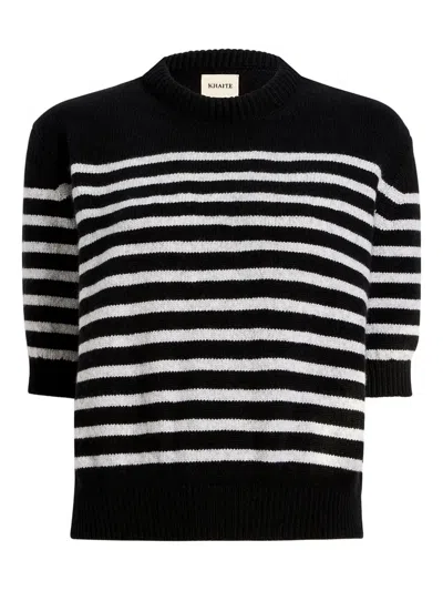 Khaite Davin Striped Sweater In Black