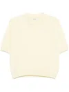 Khaite Davin Short-sleeve Cashmere Sweater In イエロー