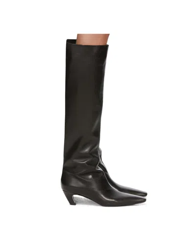 Khaite Davis 45mm Knee-high Boots In Black