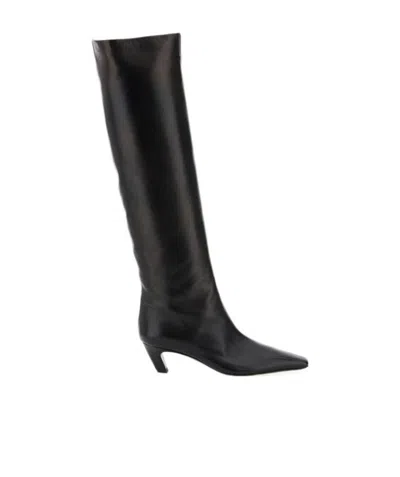 Khaite Davis Knee-high Boots In Black