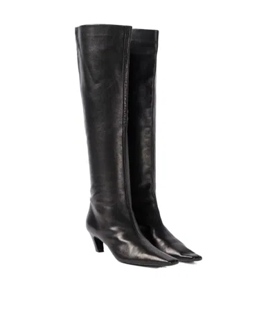 Khaite Davis Leather Knee-high Boots In Animal Print