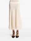 Khaite Dawn Pointelle-knit Midi Skirt In Blue