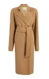 Khaite Deena Belted Wool Coat In Tan