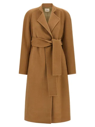 Khaite Camel Wool Deena Coat In Brown